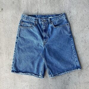 Levis 550 Denim Shorts Relaxed Medium Wash Y2K 08/01 Mens 34 Made in USA